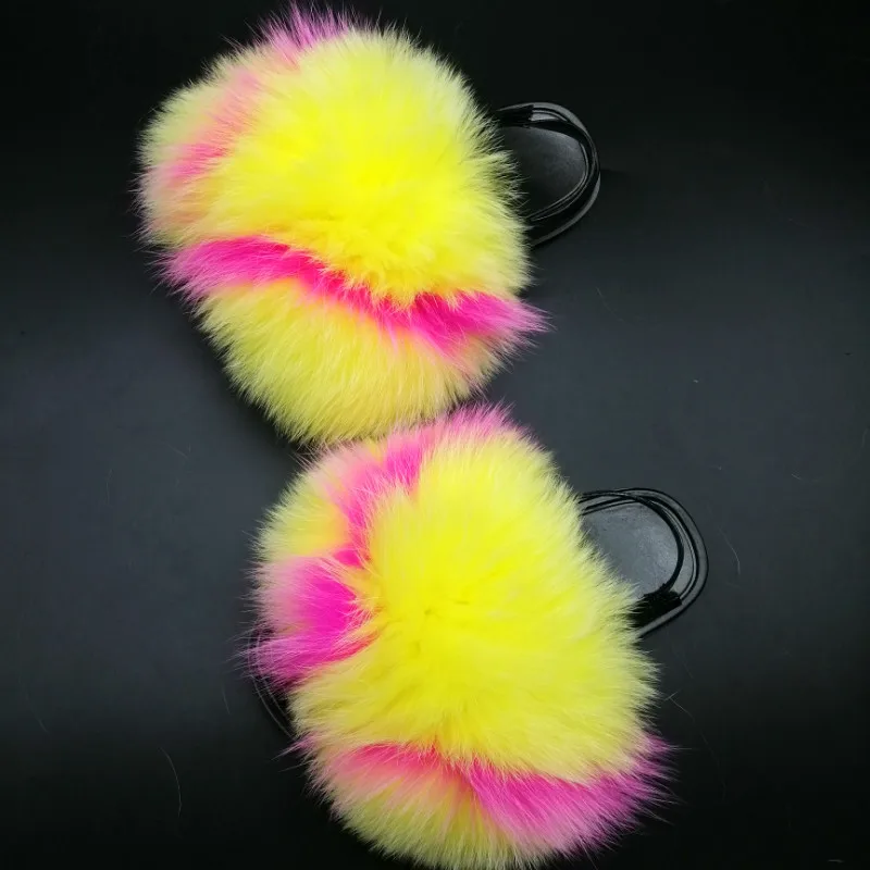 

Kid's Heel Strap Sweet Fluffy Fur Sandals Child Home Furry Fur Flat Shoes Toddler Fashion Cute Plush Fur Warm Non-slip Slides