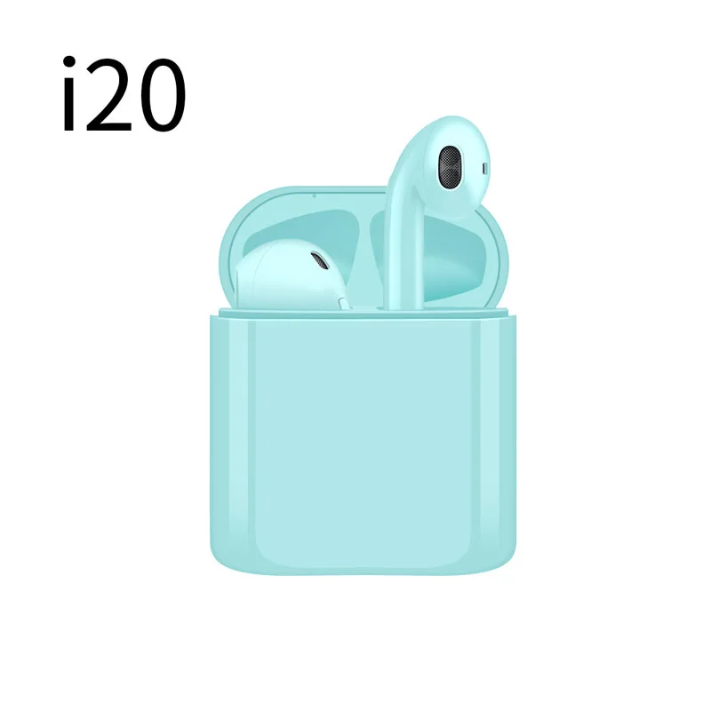 i20 Green I20 TWS беспроводные гарнитуры Bluetooth 5,0 наушники мини стерео наушники pk i7s i12 i16 i18 i200 I9000 tws для всех телефонов - Цвет: i20 Green
