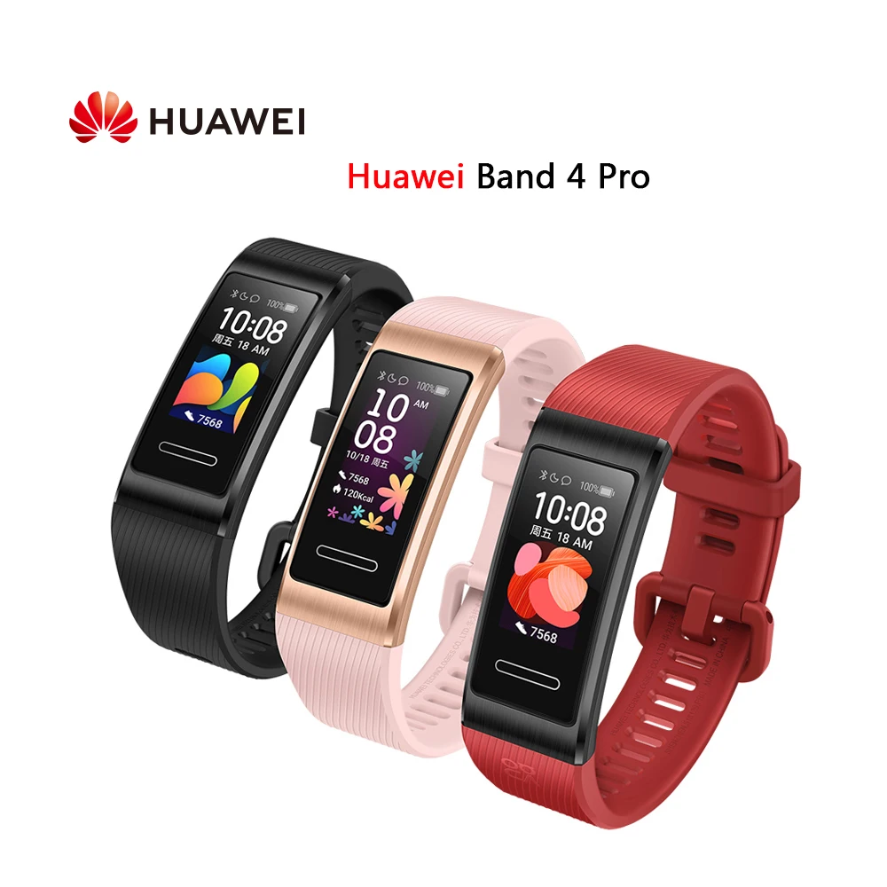 Умный Браслет Huawei Band 4 Pro 5ATM водонепроницаемый автономный GPS монитор здоровья SpO2