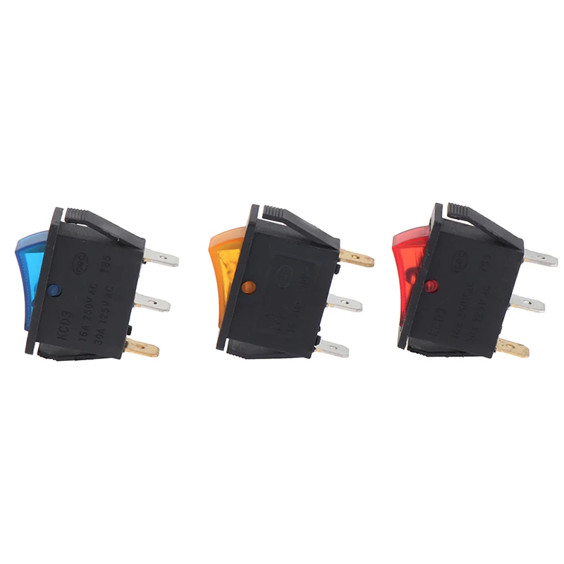 

New product 1 pair of KCD3 rocker power supply with 3 pin 2 switch and light