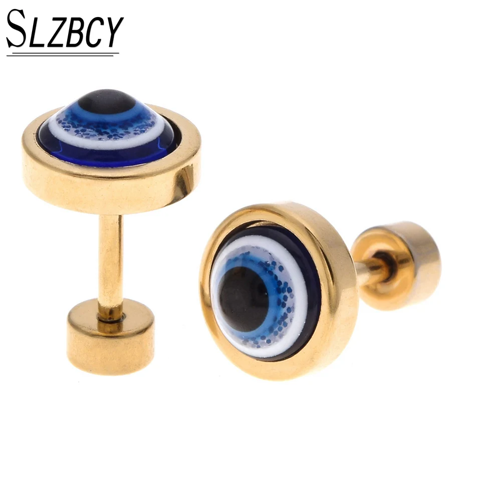 Серьги SLZBCY круглые из нержавеющей стали для мужчин и женщин уникальные Висячие