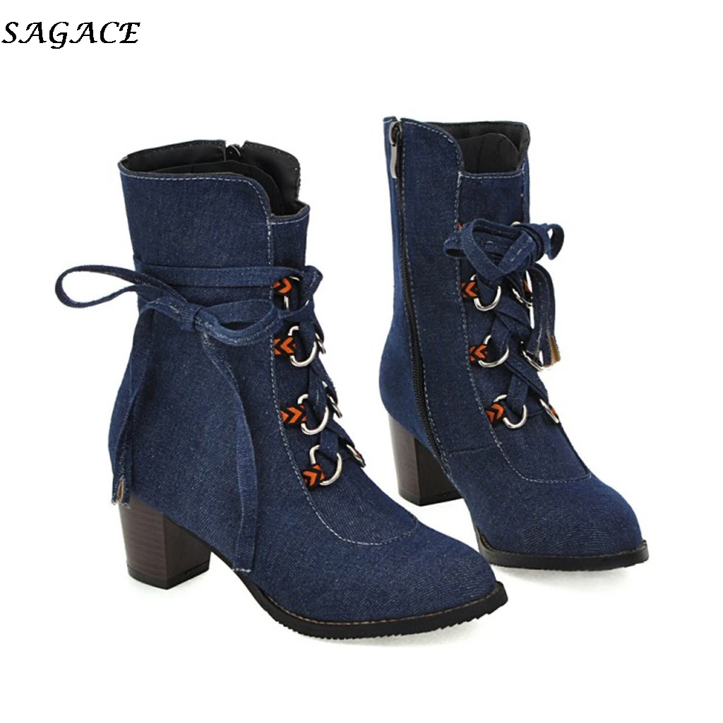 Новинка 2019 зимние теплые женские ботильоны SAGACE в стиле ретро короткие ботинки с