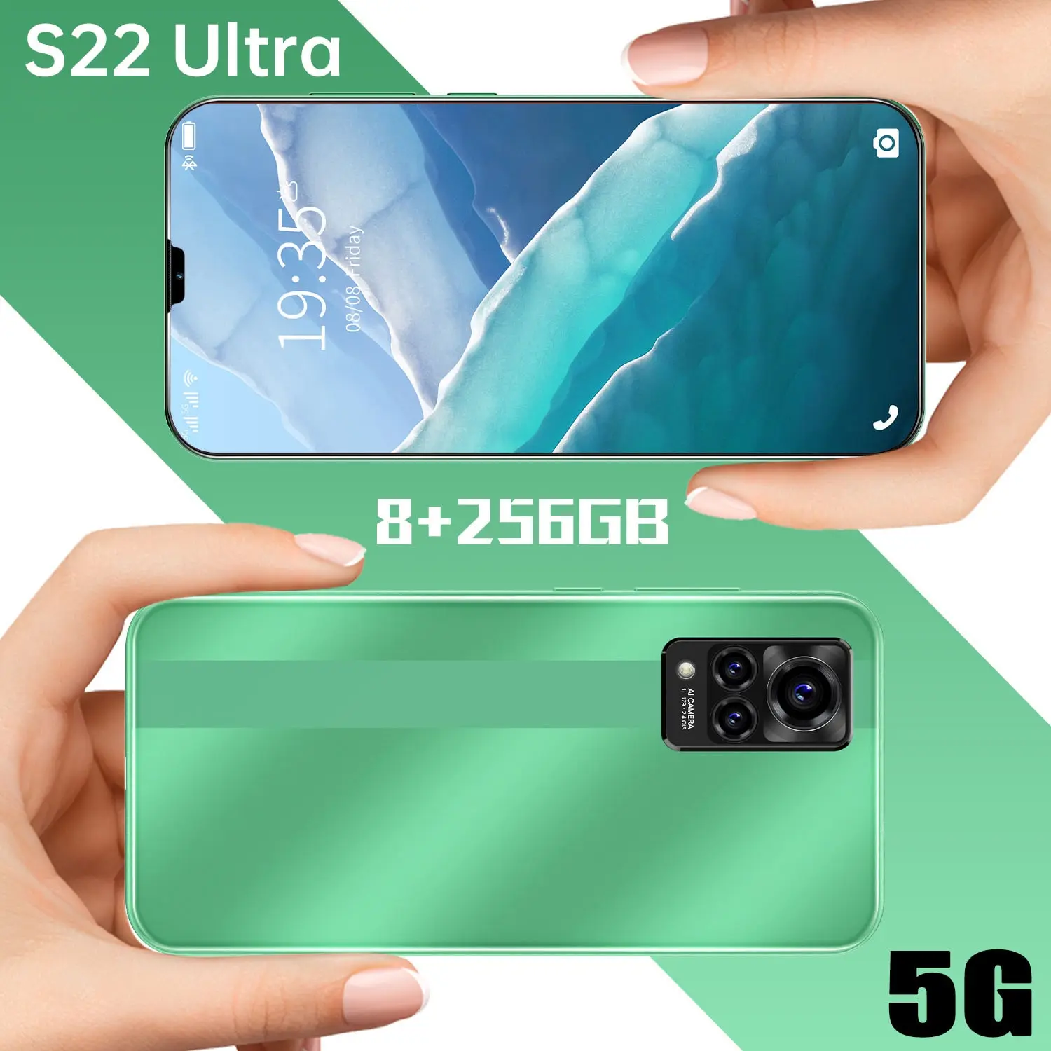 

S22 Ultra 8+256gb 6.7 Inch Face Unlock Double Sim+micro Sd Deca Core 6800mah Andriod 11 Smart Phone Mtk6889+cell Phone