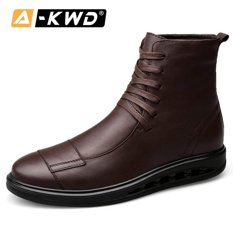 Мужские защитные ботинки из натуральной кожи рабочая обувь высокие берцы лифты