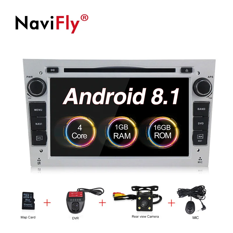 2DIN Android8.1 HD экран 1024*600 Автомобильный мультимедийный плеер для Opel Astra Vectra Antara Zafira Corsa с радио gps dvd плеер - Цвет: camera with dvr