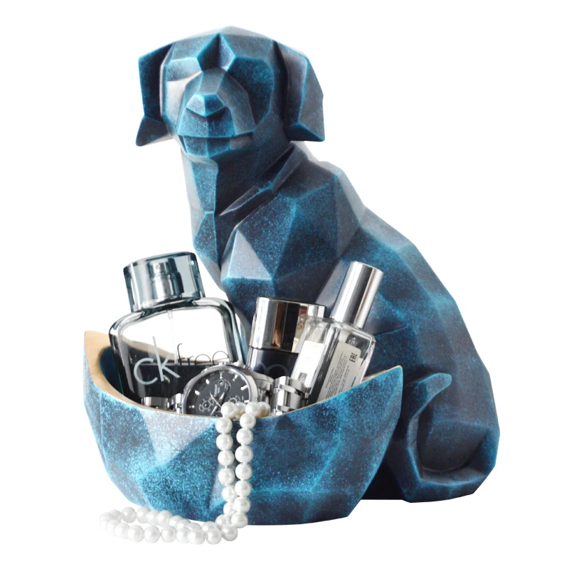 

Контейнер для хранения ключей Lucky Dog, многофункциональный контейнер для хранения статуй из смолы с животными, украшение для дома с дистанцио...