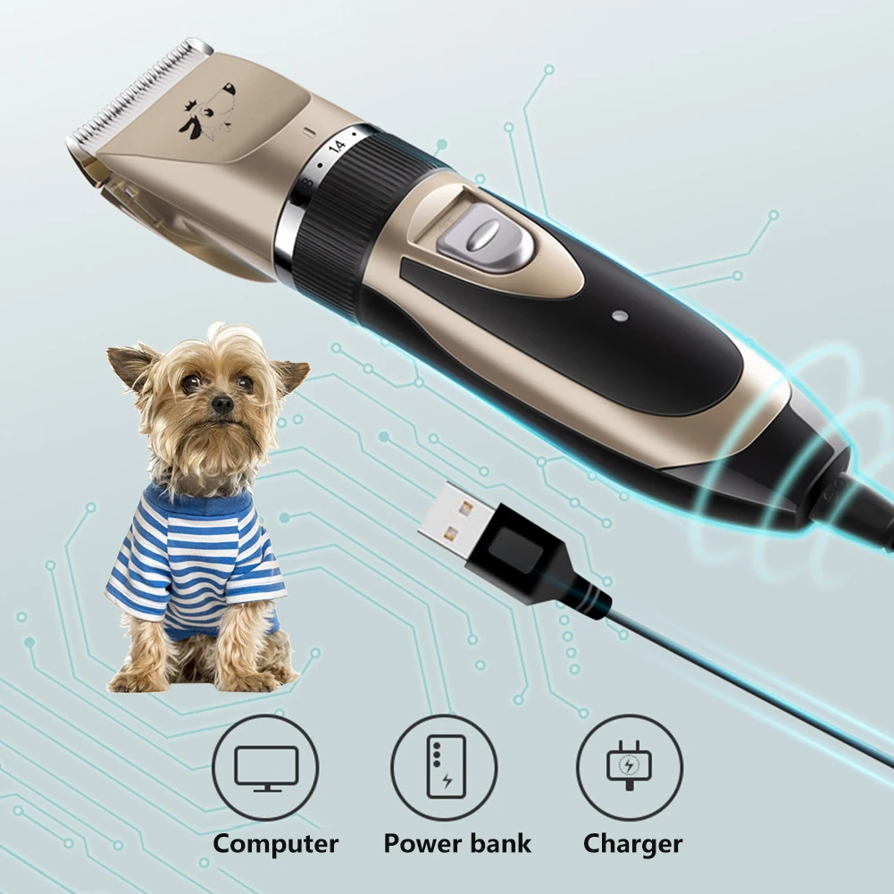 

Professional Dog Clipper Rechargeable Pet Dogs Trimmer Beauty Tool Set Comb Scissors Pet Grooming Tool