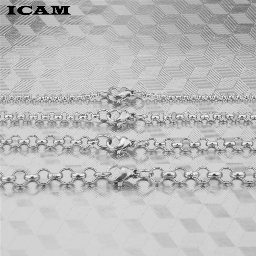 

ICAM Men's Women's Black Stainless Steel Bracelet Round Box Chain Bracelets 2018 Dropshipping Wholesale Jewelry Hip Hop