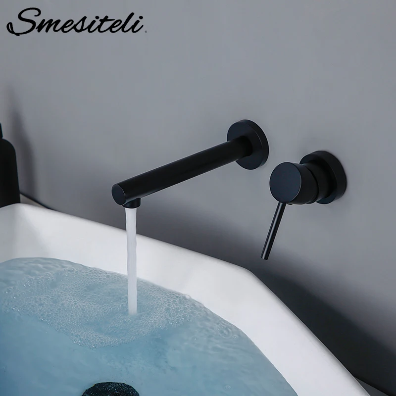 Smesiteli скрытый латунный Смеситель для ванной комнаты двойное отверстие
