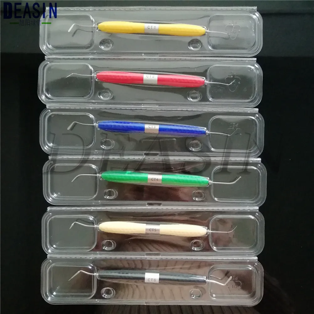 

6pcs Dental Resin Compound Filling Resin Filling Head Set Thick set handle Restoration Dental Instrument