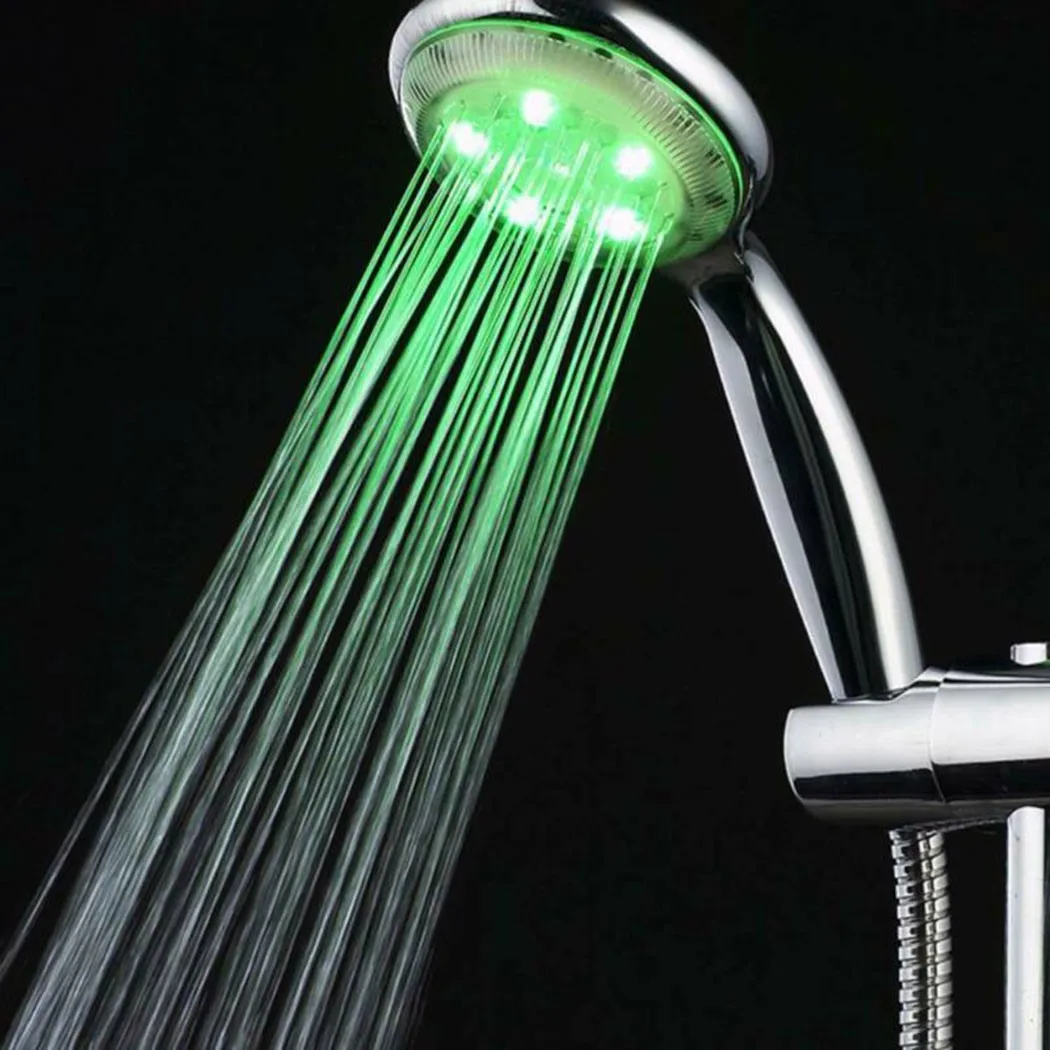 

Electroplating Shower Head Glow Home Light Water 1.5m Hose 20*8cm 7 LEDs