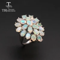 tbj top quality natural opal luxury gemstone ring oval cut 46mm 11 piece 10 5ct 925 sterling silver fine jewelry for women