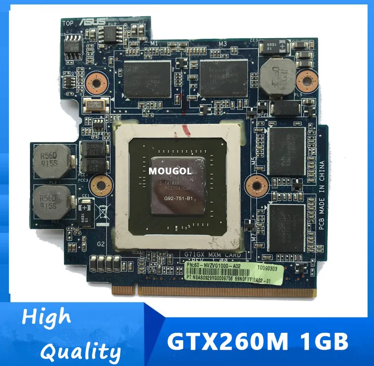Для ASUS G71G G71GX G72GX 69N0FHV11B02 01 GTX 260M GTX260M G92 751 B1 1 ГБ MXM VGA/видеокарта|Картридеры| |