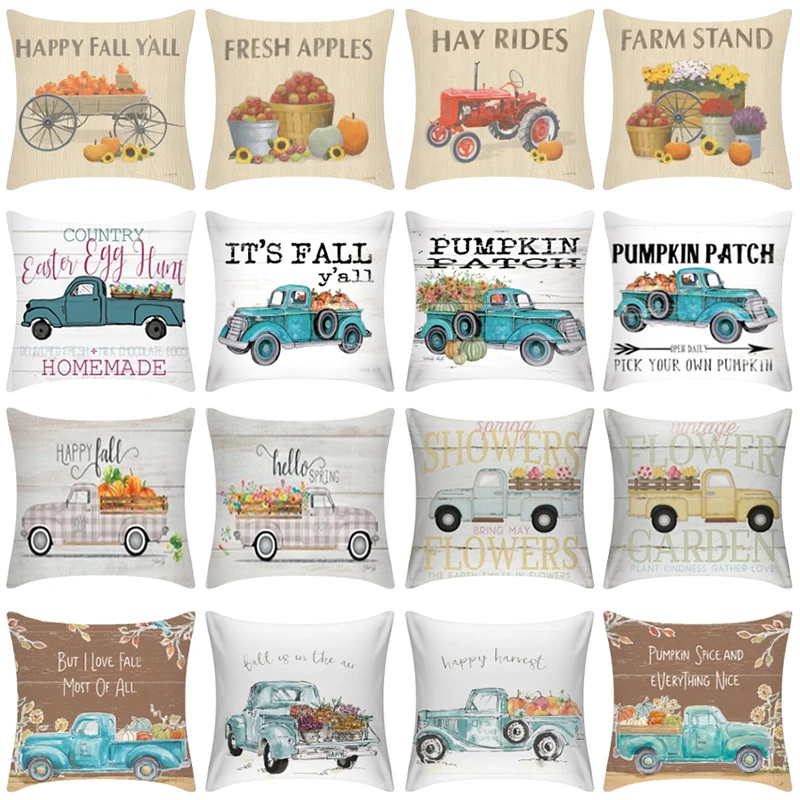 CANIRICA осенний чехол для подушки Осенние декоративные акварельные тыквенные