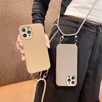 crossbody necklace lanyard phone case for iphone 12 pro max 11 pro max xs x xr se 12mini 6 6s 7 8 plus soft silicone strap cover