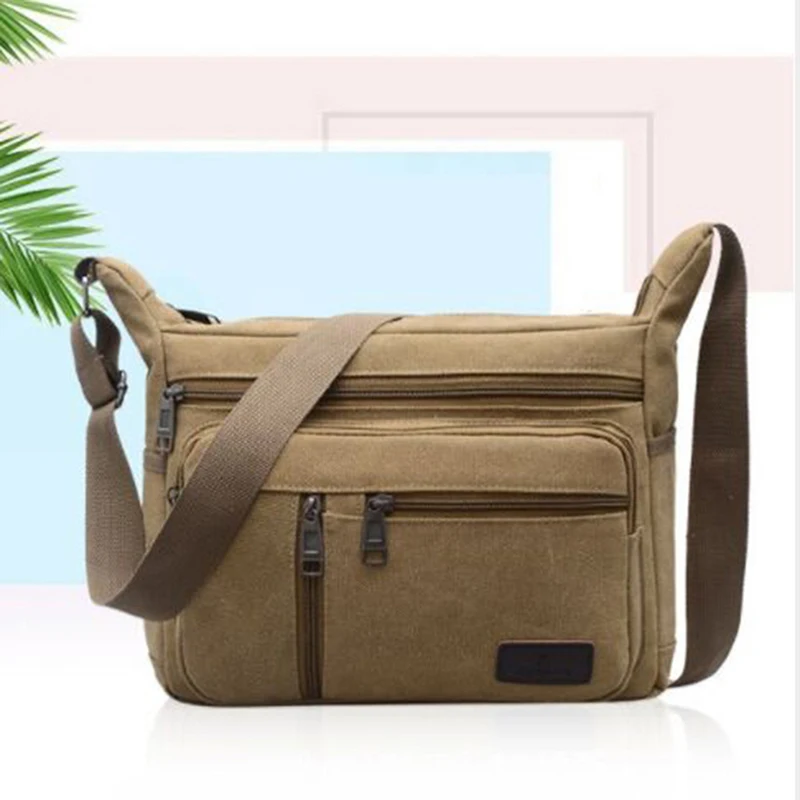 

Canvas Crossbody Bags Single Shoulder Bags Travel Casual Handbags messenger bags Solid Zipper Schoolbags for Teenagers