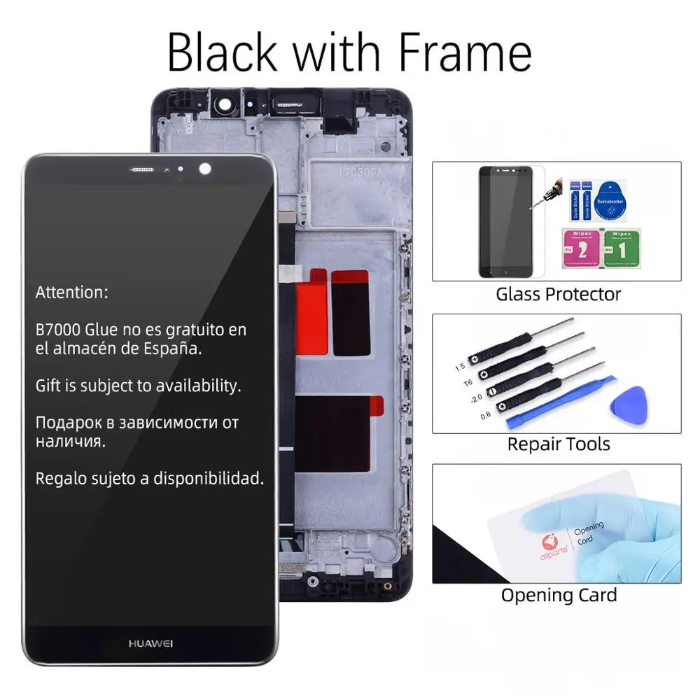 Black with Frame 5,9 '' ЖК-дисплей для huawei mate 9, сенсорный экран с рамкой, дигитайзер для huawei mate 9, ЖК-MHA-L29, запасные части - Цвет: Black with Frame