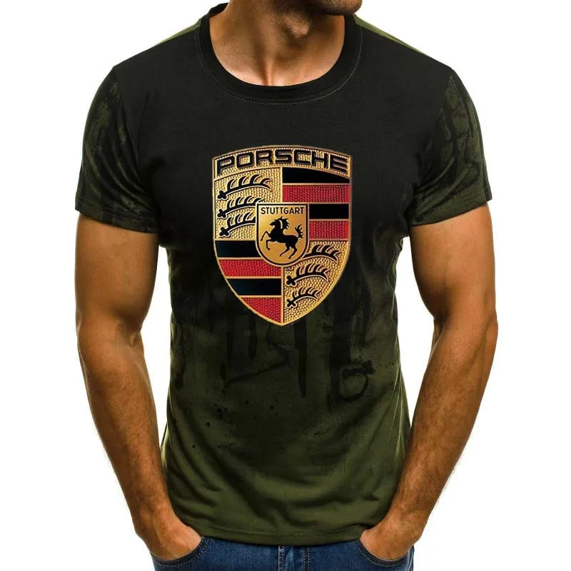 Летняя трендовая брендовая мужская футболка 3DT, популярная графическая футболка с логотипом автомобиля, индивидуальная футболка большого ...