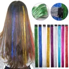 Блестящие Сияющие Блестки для волос радуги шелковое наращивание волос слепит Для женщин Хиппи для плетения головной убор блеск пряди для наращивания волос