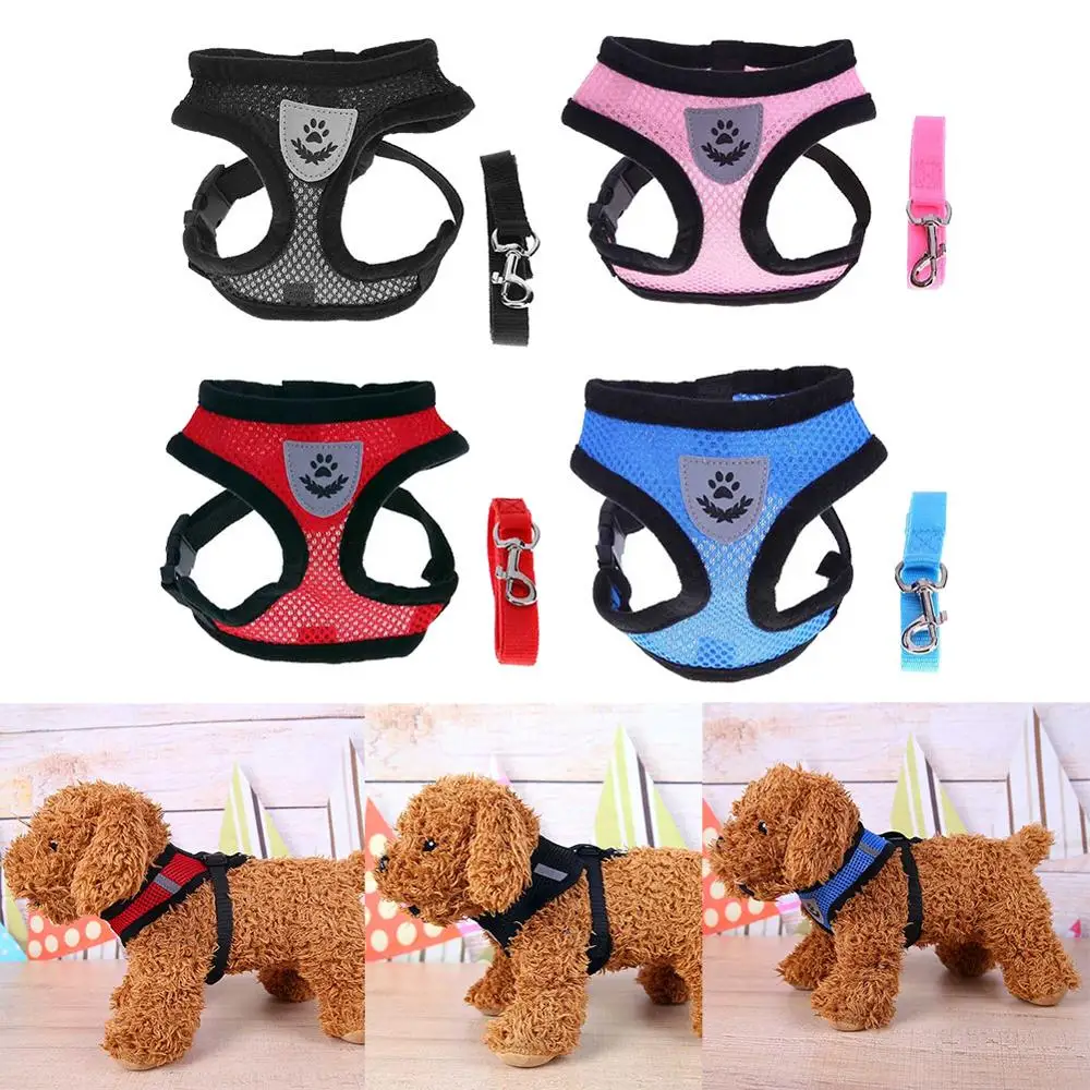 Регулируемый жилет для собак и кошек шлейка с поводком товары прогулок мягкий