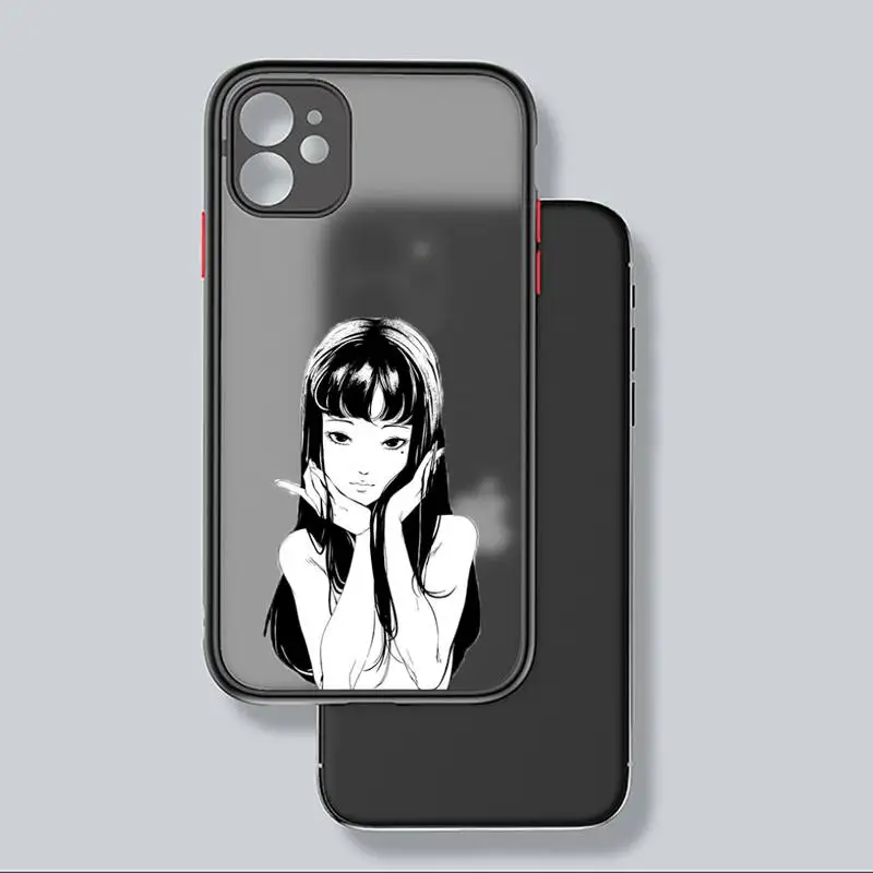 

horror comic Tomie Junji Itou Phone Case black matte transparent For iPhone 7 8 x xs xr 11 12 pro plus mini max Clear Funda