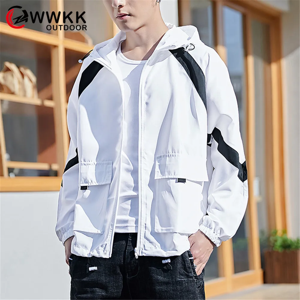 Мужские быстросохнущие куртки из кожи водонепроницаемые пальто с защитой от