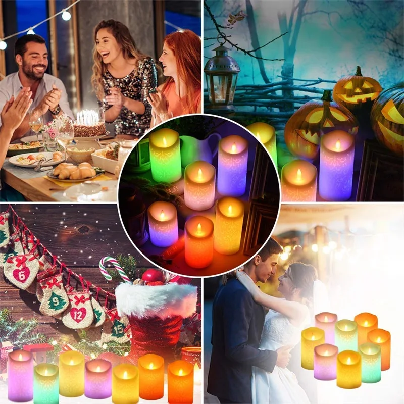 Танцевальное пламя светодиодный светильник свечи с RGB пультом дистанционного
