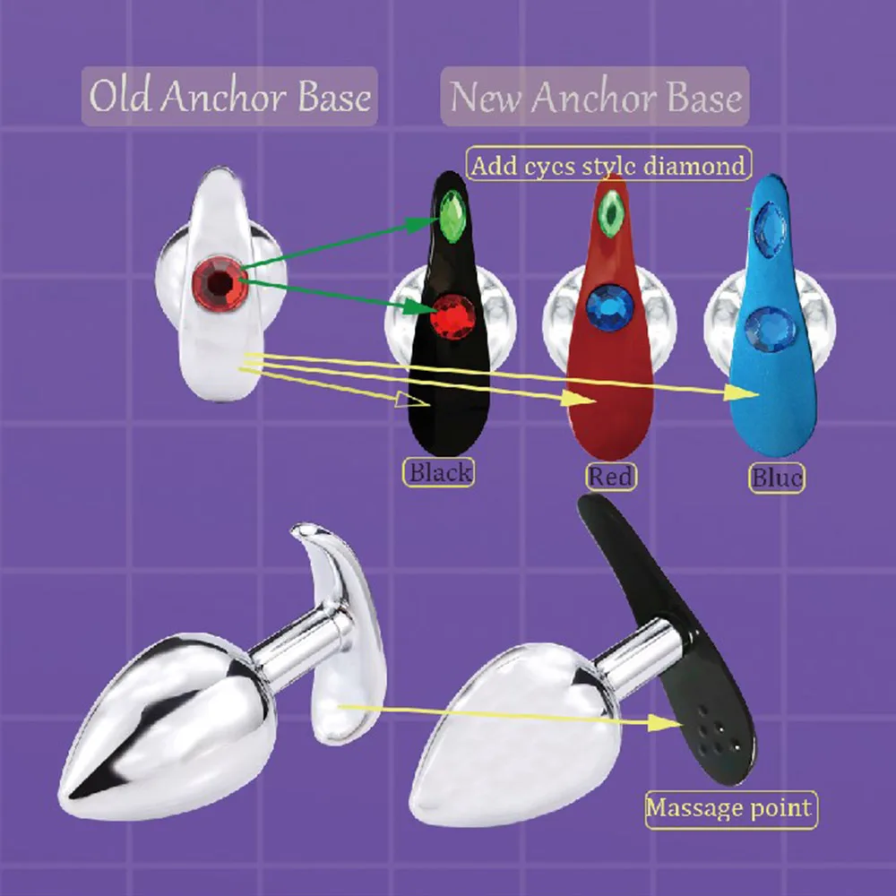 Задница украшают Якорь металлическая Анальная пробка с 2 ювелирные изделия