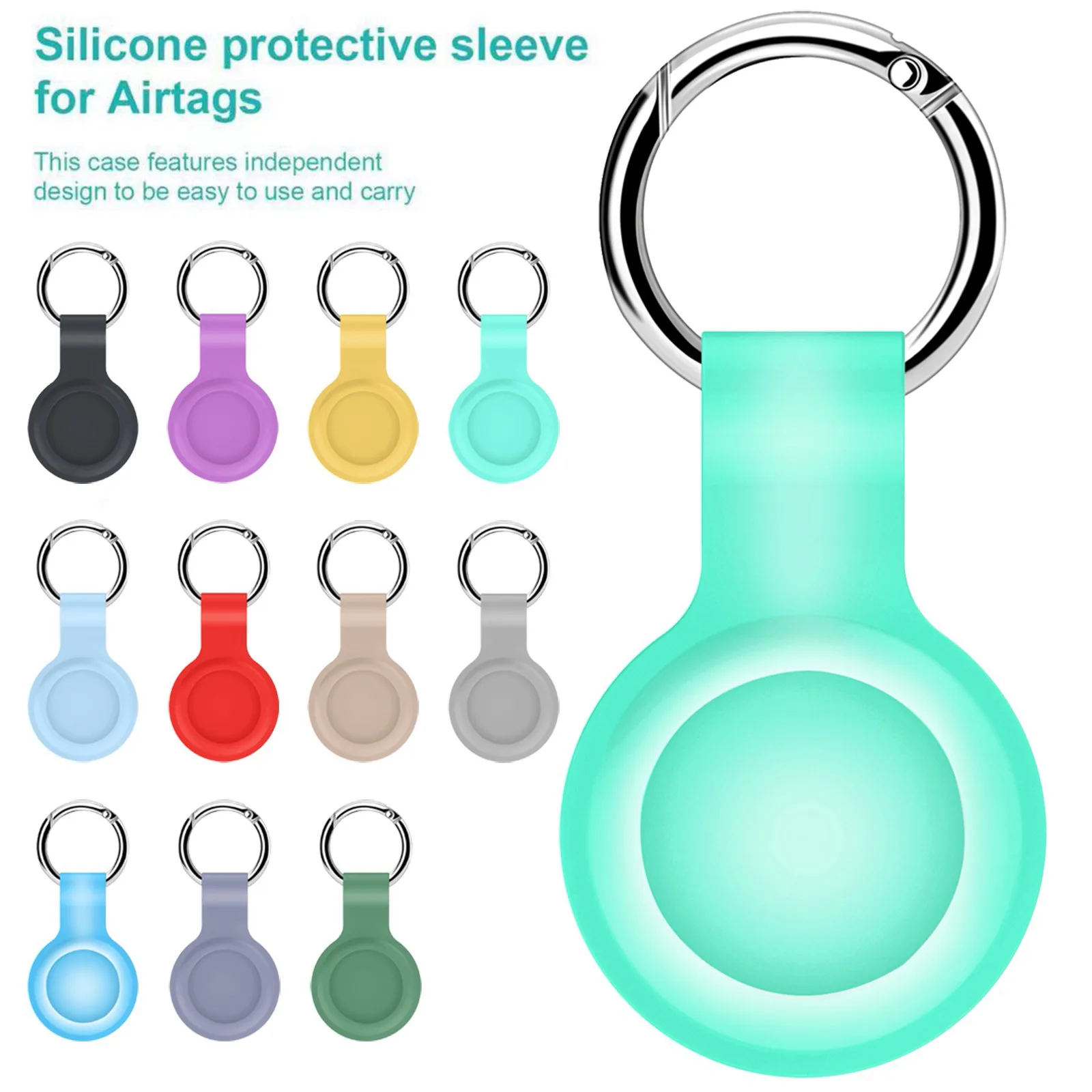 

Skin Protective Cover For Aircovered Airtag Case Original Liquid Silicone Protector Bumper Case For Apple Airtags Tracker Buckle