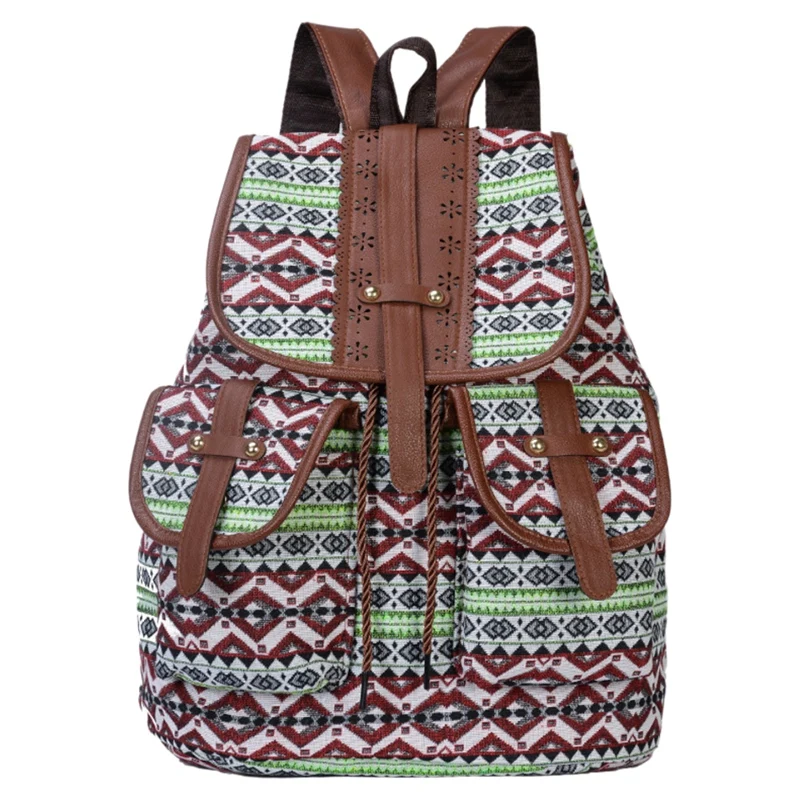 Fashionable New Ladies Backpack Canvas Printing Casual Student Travel Bag Small | Багаж и сумки