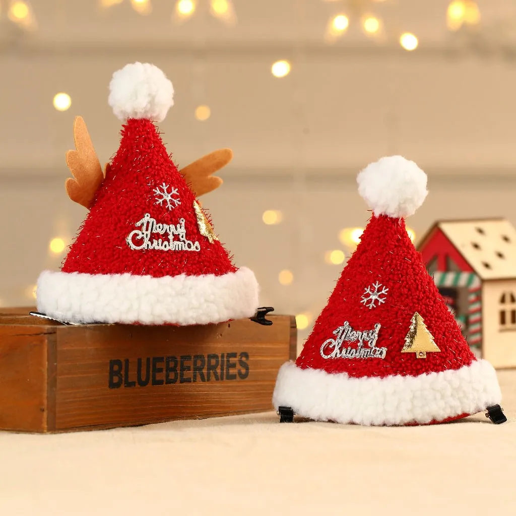 Рождественские украшения декоративные шпильки для волос шапка мягкие плюшевые