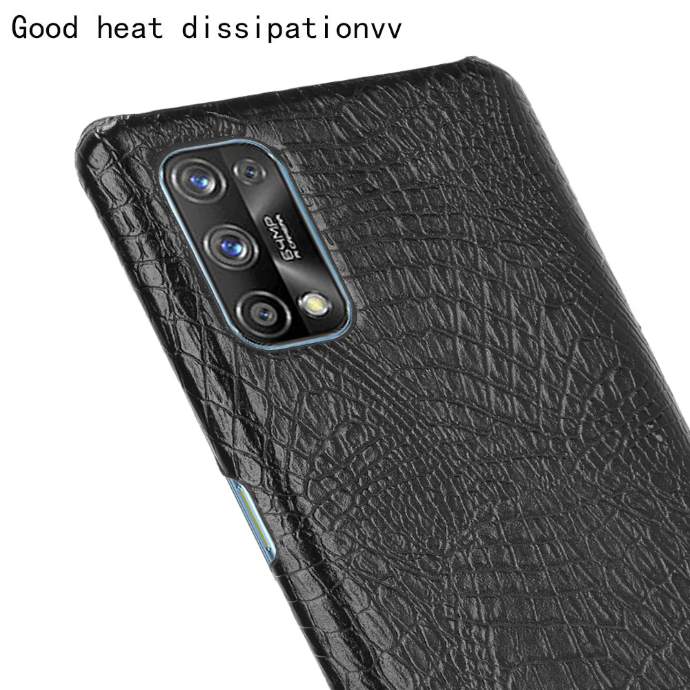 

Crocodile Pattern Hard Back Cover for OPPO Realme 7 Narzo 20 Pro V5 C15 C11 ThinQ Premium Leather Half-pack Anti-knock Case