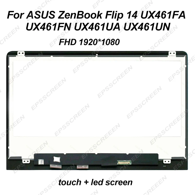 ЖК-дисплей в сборе с сенсорным экраном для ASUS ZenBook Flip 14 UX461U серии UX461UN UX461UN-DS74T UX461UN-E1035T FHD дисплей светодиодный дигитайзер