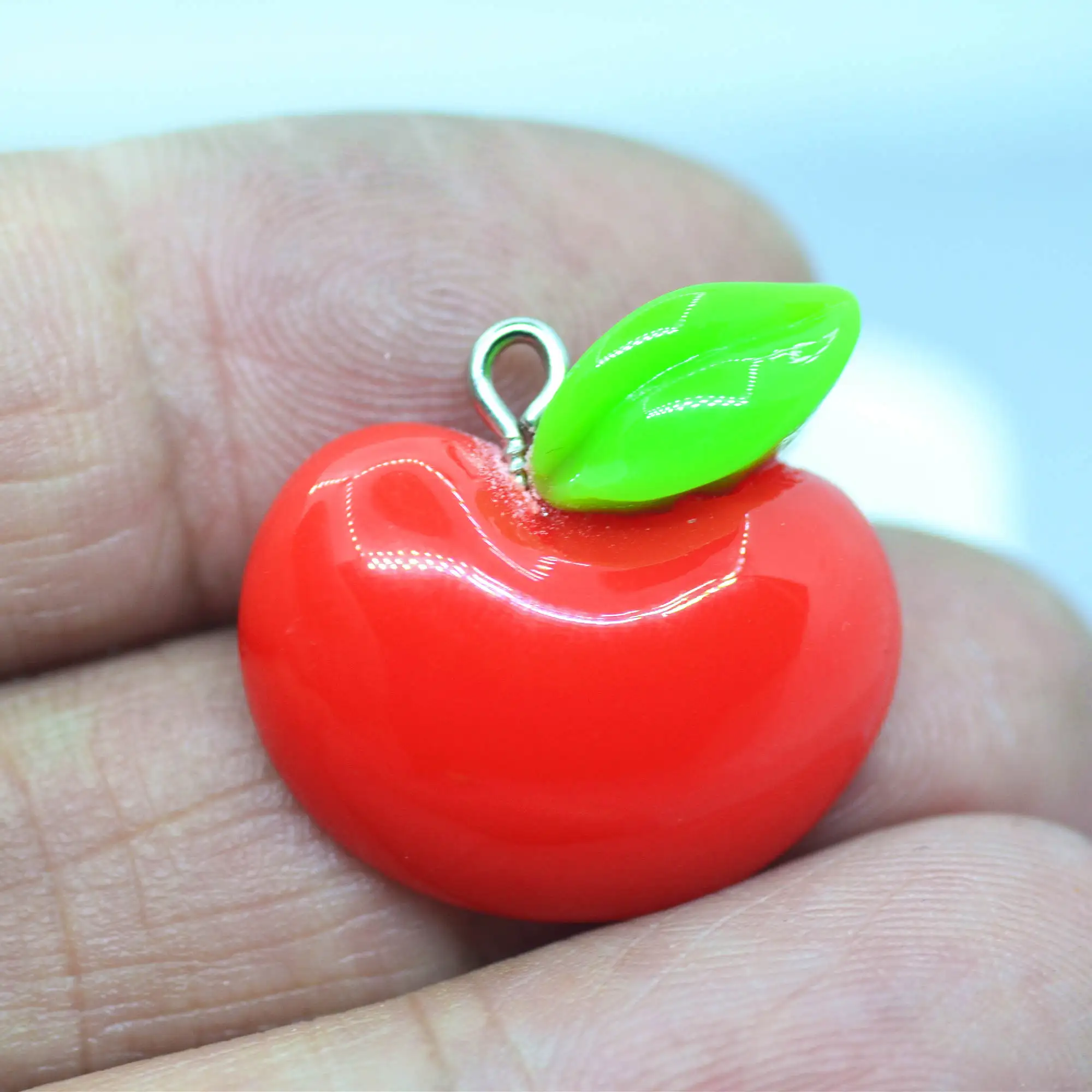 10 шт. Кабошоны с красными яблоками из смолы плоской задней стороной украшения для