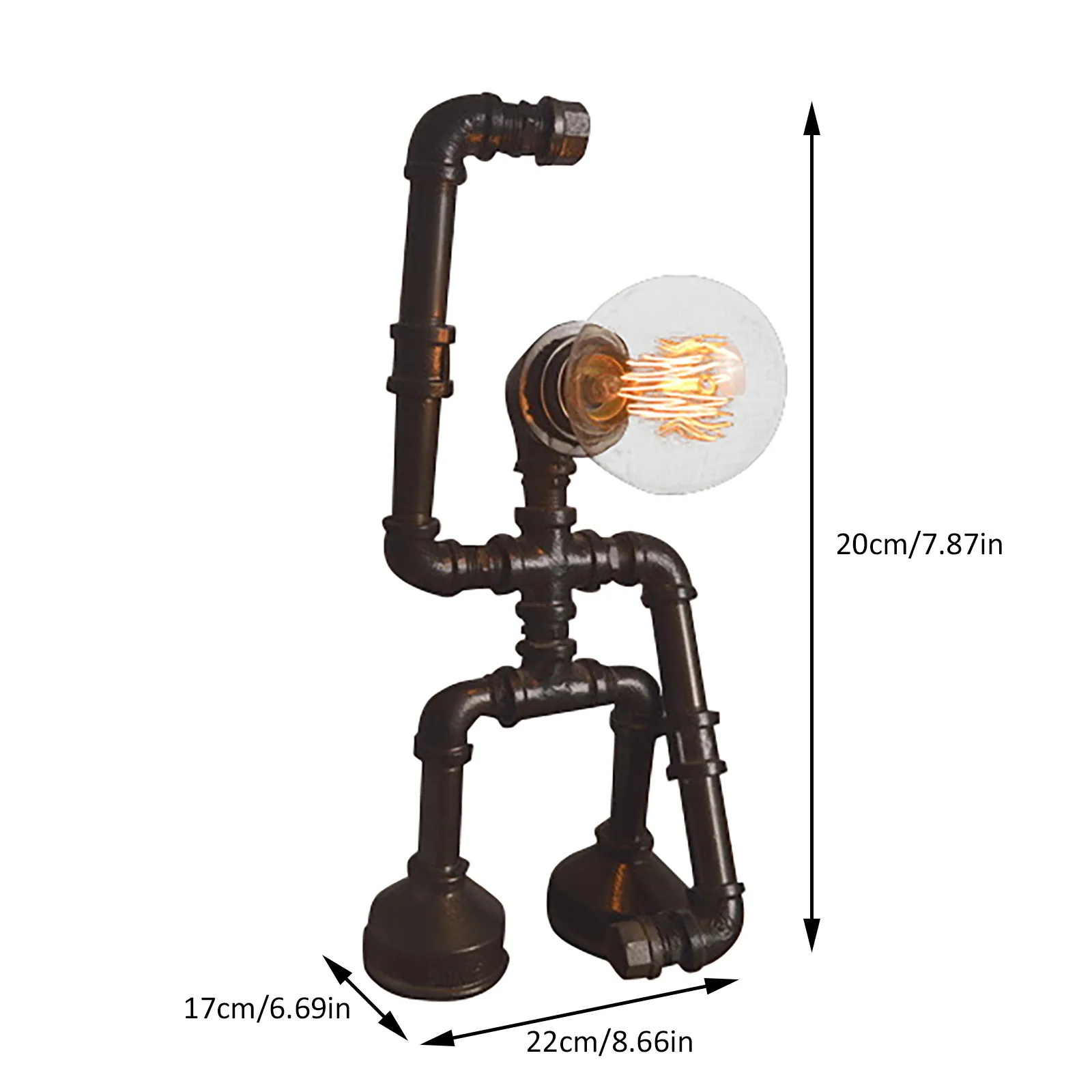 

Retro Table Lamp Creative Iron Tube Edison Led Table Light Fixtures Industrial Steam Punk Lamp Loft Style Rustic Metal Lamp#G30