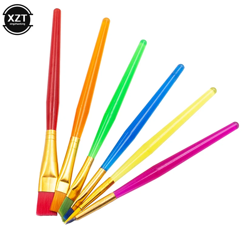 Кисти для рисования акварелью и гуашью детей творчества нейлоновая ручка кисти