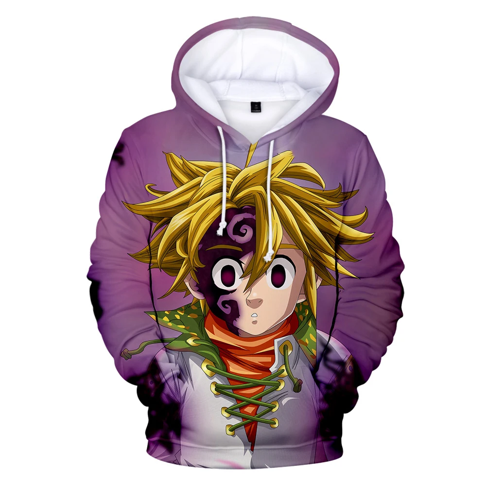 

Модный свитер meliodas с 3D принтом для мальчиков и девочек, мужские и женские трендовые пуловеры, Осенние удобные толстовки на заказ