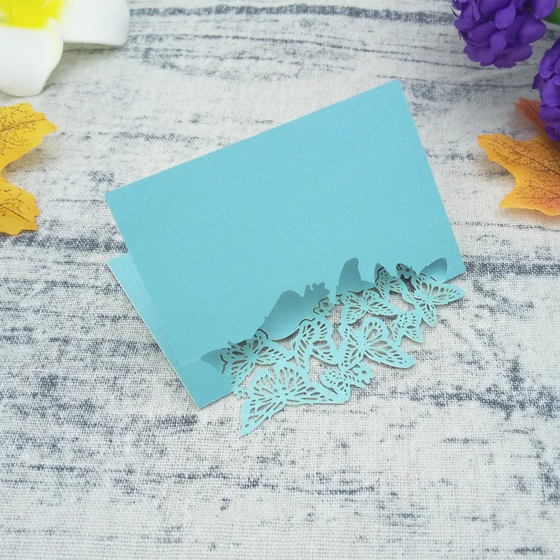 50 шт. перламутровая бумажная бирка бабочка с вырезами держатель для таблицы