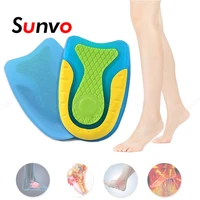 sunvo silicone pads for women men heel cups pads for spur and fascitis plantar pain relief gel half insoles for shoes inserts