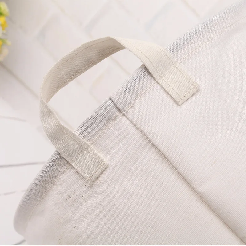 

Three Size Large Capacity Canvas Laundry Bucket for Dirty Clothes Waterproof Folding Toy Organizer Storage Basket YB090M35