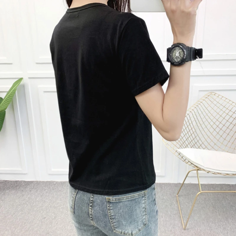 Высокое качество 4 цвета S-2Xl простая футболка Женская хлопковая эластичная