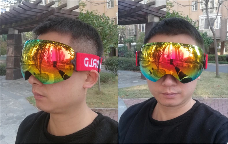 

Full Color Light Ski Goggles Double Lens Layers Anti Fog Big Ski Mask Glasses Skiing Men Snow Snowboard Goggles Winter Eyewear