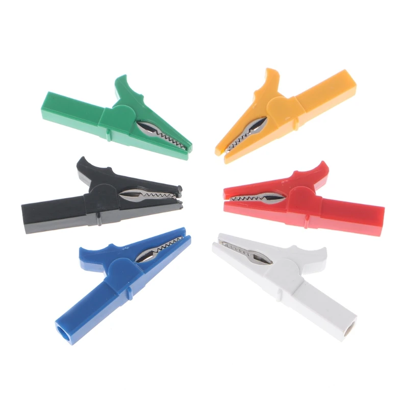 

6 Pcs 6 Colors 55mm Crocodile Alligator Clip For 4mm Male Banana Plug Connector P31E