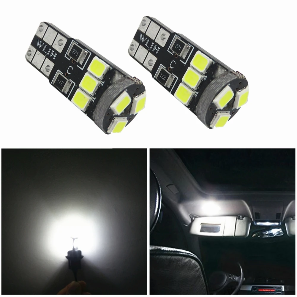 WLJH 100 шт. Canbus без ошибок T10 W5W светодиодный автомобиль 2835 SMD 168 194 авто номерной знак