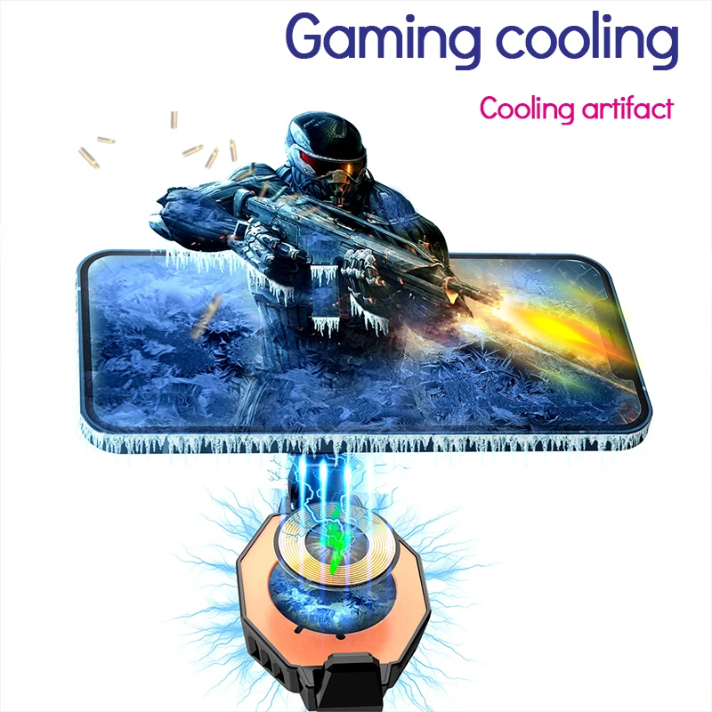 

New X9 Mobile Phone Radiator Semiconductor Fast Cooling Refrigeration Digital Display Wireless Charging Mobile Phone Radiator