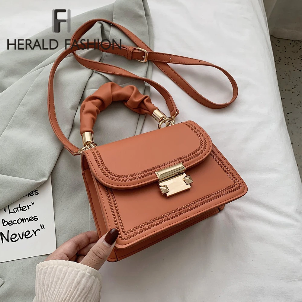 

Retro PU Leather Crossbody Bags For Women 2020 Solid Color Shoulder Messenger Bag Luxury Handbags Designer Crossbody Bag
