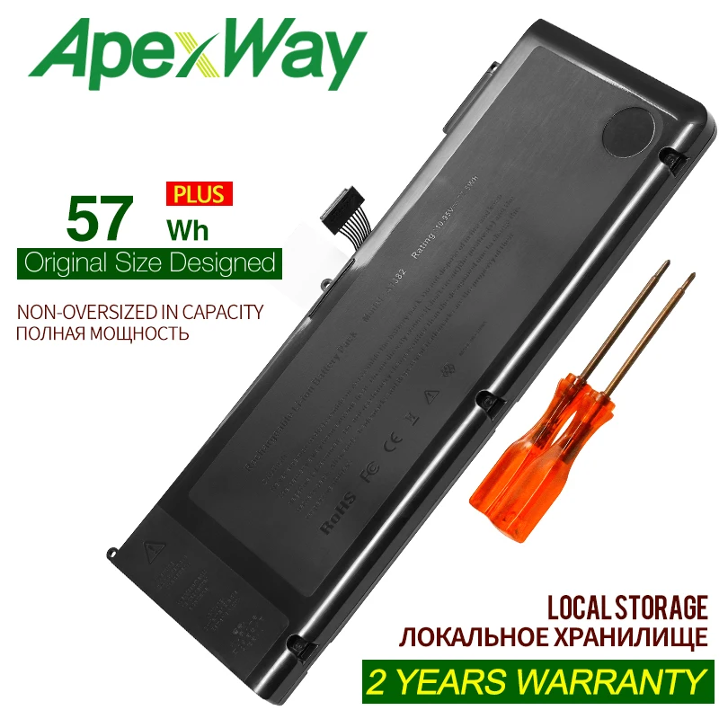 Аккумулятор ApexWay A1382 для ноутбука Apple MacBook Pro 15 дюймов A1286 2011 2012 версия MC721 MC723 MC847 MD318