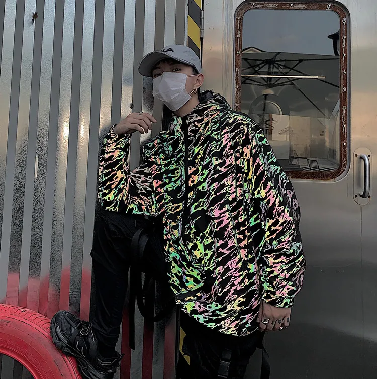 2020 новая верхняя одежда для мужчин с капюшоном светоотражающие светящиеся