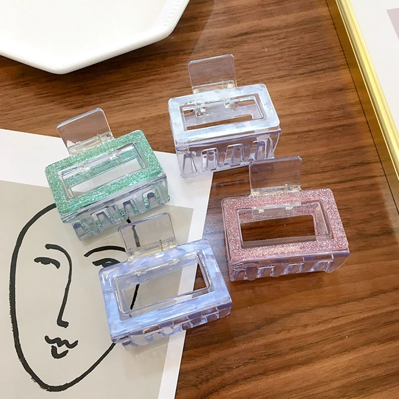 

Geometric Hair Claws Acetate Hair Clip for Women Korean Gitter Hairpin Girls Plastic Hair Crab Clamp Hair Claw Hair Accessories