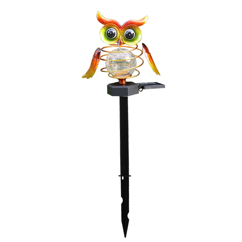 

Owl Light Sensor Durable Landscape Lamps Flickering Eco-friendly Wrought Iron